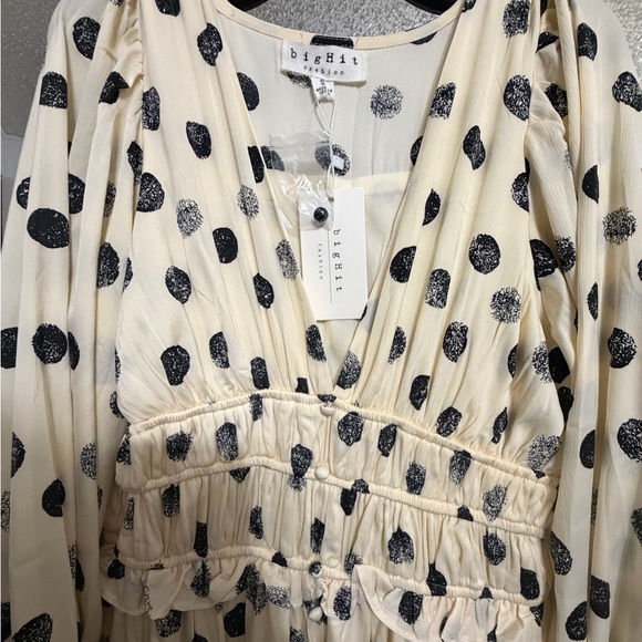 Black & Cream Polka Dot Dress - Picture 6 of 8